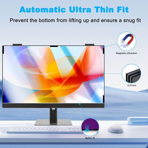 Magnetic Computer Privacy Screen 27 inch for 16:9 Widescreen Monitor in Kuwait