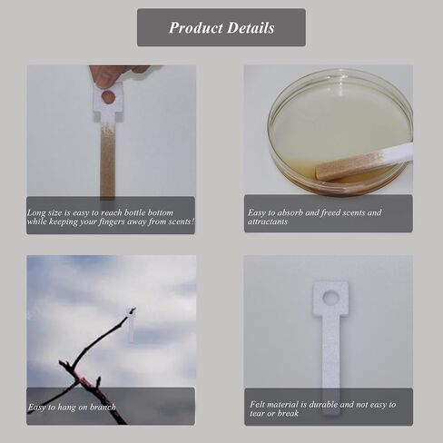 28 PCS Scent Wicks for Hunting,Deer Scent Wicks Hunting Stuff Accessories for Absorbing Deer Scents Attractants Deer Coyote Wolf Fox Urine Wicks Hunting, Square Head in Kuwait