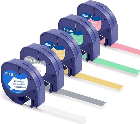 5 Colored + 4 Silver Compatible with Dymo Letratag Refills 12mm x 4m 1/2" x 13' Color Label Tape in Kuwait