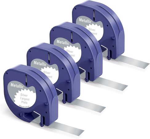 5 Colored + 4 Silver Compatible with Dymo Letratag Refills 12mm x 4m 1/2" x 13' Color Label Tape in Kuwait