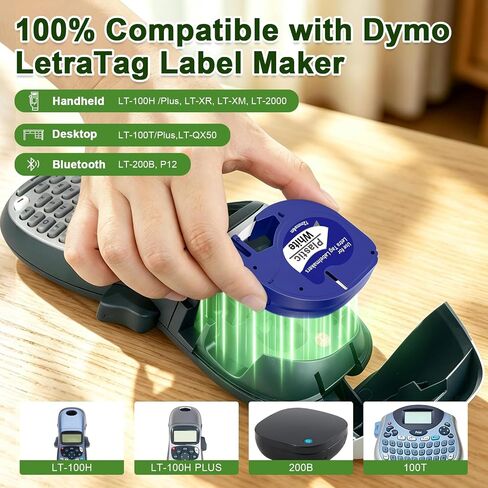 Compatible with Dymo LetraTag Label Maker Refills 91331 Plastic White Tape in Kuwait