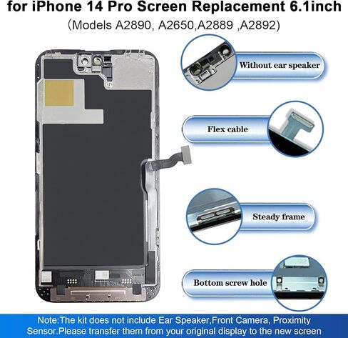 LMQ for iPhone 14 Pro Screen Replacement 6.1''LCD with Repair Tool Kits in Kuwait
