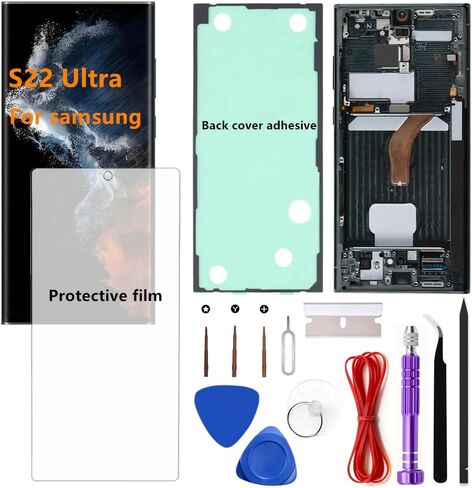 OLED for Samsung Galaxy S22Ultra 5G LCD Display Touch Screen Assembly Support Fingerprint and S-Pen Galaxy S22 Ultra SM-S908U SM-S908U1 Screen Replacement (with Black Frame) in Kuwait