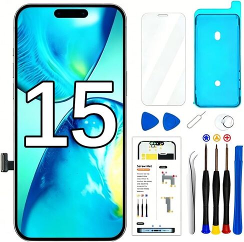 LMQ for iPhone 15 Screen Replacement 6.1''LCD with Repair Tool Kits in Kuwait