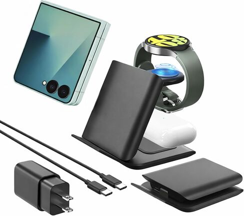 Geyo 3 in 1 Fast Wireless Charger for Samsung Galaxy Z Flip 8/7/7 FE/6/5 in Kuwait