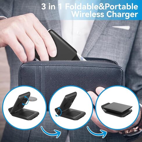 Geyo 3 in 1 Fast Wireless Charger for Samsung Galaxy Z Flip 8/7/7 FE/6/5 in Kuwait