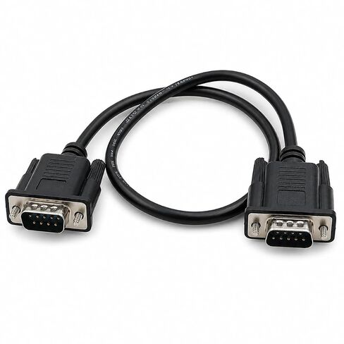 DB9 Male to DB9 Male RS232 Null Modem Serial Cable Crossed TX/RX Communication Cable for PLC HMI CNC Router Industrial Equipment (0.5mtr) in Kuwait