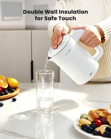 600ML Small Electric Tea Kettle 120V 600W Water Boiler Pearl White in Kuwait