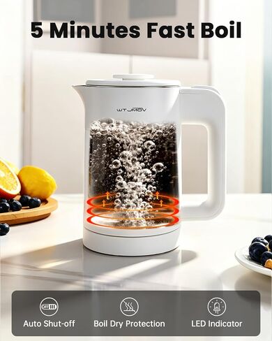 600ML Small Electric Tea Kettle 120V 600W Water Boiler Pearl White in Kuwait