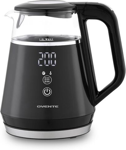 OVENTE 1L Electric Kettle with Temperature Control, 1500W, Black KD95B in Saudi Arabia