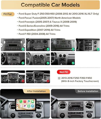 10''QLED Stereo for Ford F150 04-08 F250 F350 08-16 CarPlay Auto in Kuwait