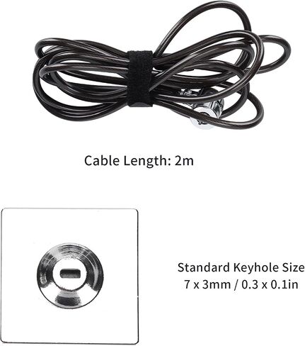 Laptop Lock Computer Security Cable with 2M Galvanized Steel Cable 180 Degree Rotating Interface for Most Laptops Monitors Projectors in Kuwait