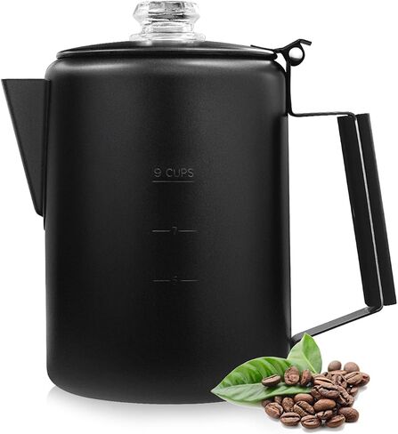 MEREZA Camping Percolator Coffee Pot 12 Cup Stove Top Coffee Percolator Non Electric Coffee Maker Camping Stainless Steel Coffee Pot Outdoors Home No Aluminum & Plastic Fast Brew in Kuwait