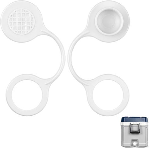 2 PCS Drain Plug Caps Replacement for Coolers, Compatible with Igloo 25-70 QT Ice Chest Coolers, Cooler Drain Cap Covers with Tether in Kuwait