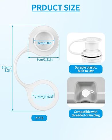 2 PCS Drain Plug Caps Replacement for Coolers, Compatible with Igloo 25-70 QT Ice Chest Coolers, Cooler Drain Cap Covers with Tether in Kuwait
