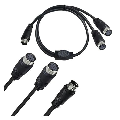 M1ni DIN 9-Pin 1 Mal to 2 Female Splitter Y Adapter Cord Din 9 Core Audio/Video for S-Video Set-top Box 0.5m in Kuwait