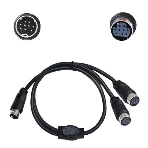 M1ni DIN 9-Pin 1 Mal to 2 Female Splitter Y Adapter Cord Din 9 Core Audio/Video for S-Video Set-top Box 0.5m in Kuwait