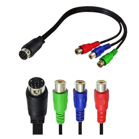 MMI AV Cord 9-Pin S-Video to 3 R/CA RGB TV HDTV Adapter Component 1cm 1F in Kuwait