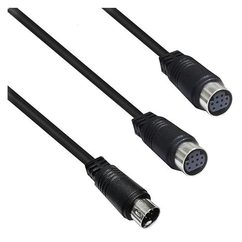 M1ni DIN 9-Pin 1 Mal to 2 Female Splitter Y Adapter Cord Din 9 Core Audio/Video for S-Video Set-top Box 0.5m in Kuwait