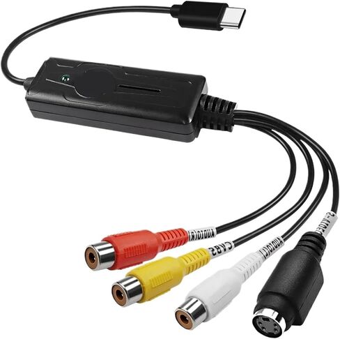 AV to USB C Converter Video Capture Card Adapter 1 Channel NTSC PAL S Video/Composite to in Kuwait