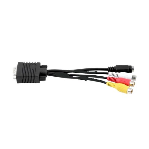 H&*igh qu>ality 15pin Male to S-Video 3 R/CA Ja-ck TV AV Converter Cord Adapter in Kuwait