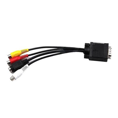 H&*igh qu>ality 15pin Male to S-Video 3 R/CA Ja-ck TV AV Converter Cord Adapter in Kuwait