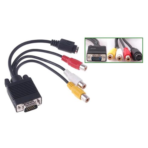 V/GA to S Terminal Cord+3 R/CA Cables (AV Cables)/VGA to S-Video to AV Connection in Kuwait