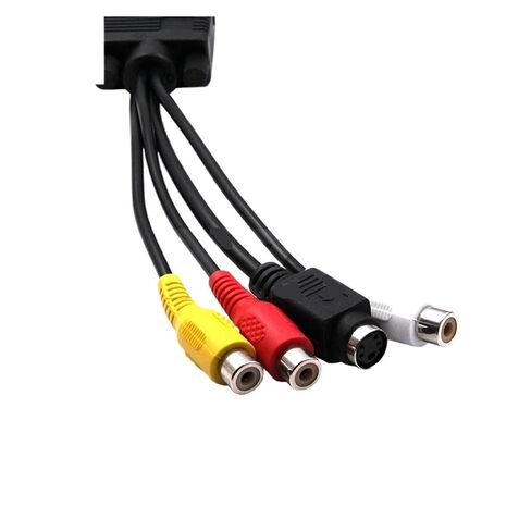 H&*igh qu>ality 15pin Male to S-Video 3 R/CA Ja-ck TV AV Converter Cord Adapter in Kuwait
