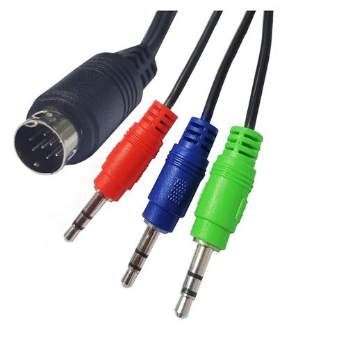 S-Video M1ni DIN 9pin Male to 3 * 3.5mm Cord for Device Set-top Box Monitoring Display Receiver in Kuwait
