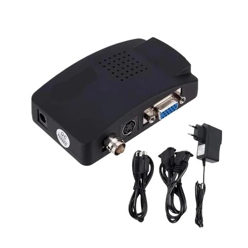 PzzPss BNC S-Video V/GA ​​to ​​Video Converter 1080P to ​​Output Adapter Digital Switcher for PC TV Camera DVD DVR(US Plug) in Kuwait