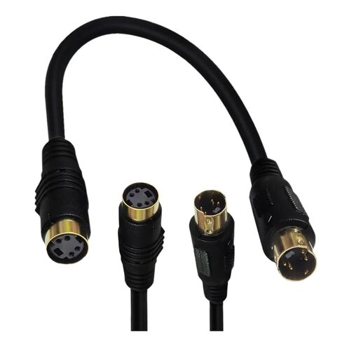 S-Video 4pin Male to Female Cord, S Video to Composite Adapter for PC Computer AV Projector 1m 1.8m 300cm(1.8m) in Kuwait