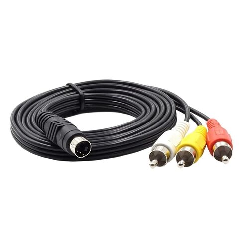 30cm 150cm M1ni DIN 4 Pin S-Video Male to 3 R/CA Female AV Video Adapter Cord DVD PC TV(M 1.5m) in Kuwait