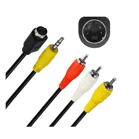 1.8m S-Video 4-Pin with 3.5mm to 3-RCA Composite Cord PC to TV ，Video & to Video and R/CA L/R in Kuwait