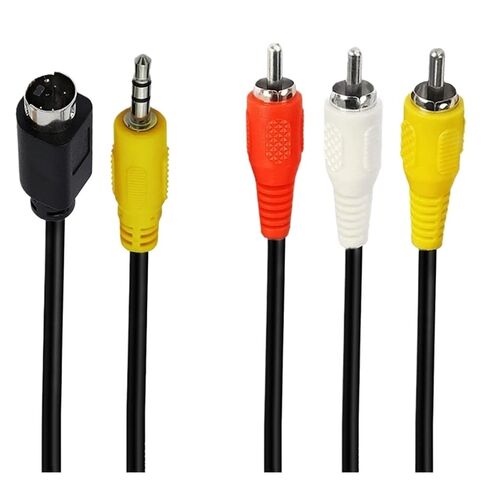 1.8m S-Video 4-Pin with 3.5mm to 3-RCA Composite Cord PC to TV ，Video & to Video and R/CA L/R in Kuwait