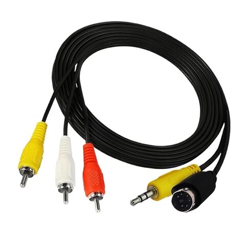 1.8m S-Video 4-Pin with 3.5mm to 3-RCA Composite Cord PC to TV ，Video & to Video and R/CA L/R in Kuwait