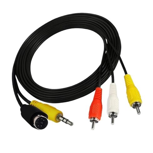 1.8m S-Video 4-Pin with 3.5mm to 3-RCA Composite Cord PC to TV ，Video & to Video and R/CA L/R in Kuwait