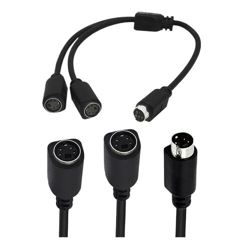 SVHS Cord S-Video Splitter 4 Pin M1ni DIN Adapter Split A Video sig/nal Male to 2 Female Way Y-Splitter for TVs VCRs DVD in Kuwait