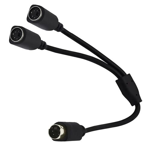 SVHS Cord S-Video Splitter 4 Pin M1ni DIN Adapter Split A Video sig/nal Male to 2 Female Way Y-Splitter for TVs VCRs DVD in Kuwait