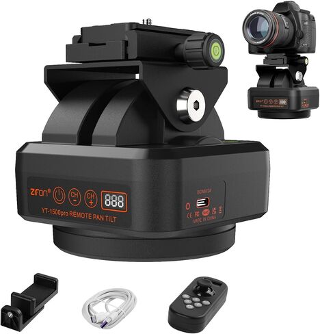 YT-1500 Pro Auto Motorized Rotating Panoramic Head with Remote Control AI Intelligent Follow Function and Live Function Support 2kg（70.5 Ounce） Camera Phone Pan Tilt Video Tripod Head in Kuwait