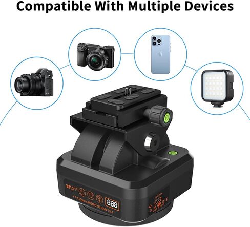 YT-1500 Pro Auto Motorized Rotating Panoramic Head with Remote Control AI Intelligent Follow Function and Live Function Support 2kg（70.5 Ounce） Camera Phone Pan Tilt Video Tripod Head in Kuwait