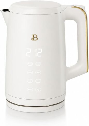 Beautiful Electric Tea Kettle 1.7L with Digital Temperature Control (White) in Kuwait