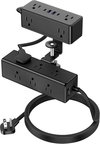 VILONG Dual Layer Desk Clamp Power Strip, 13 Outlets, 20W USB-C, 5FT Cord in Kuwait