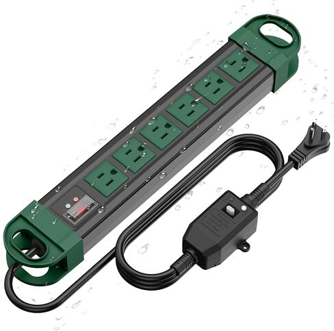 HHSOET GFCI Outdoor Power Strip Weatherproof IPX6 Waterproof, Yellow 6FT in Kuwait