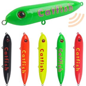Demon Dragon Catfish Floats, Catfish Rattling Line Float Lure Spook Rattle Floats Catfishing Tackle for Santee Rig Lake River Bank Fishing 4/5.5inch, 5/10 Pack in Kuwait