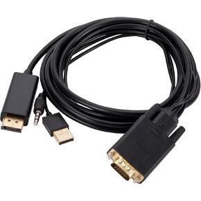 VGA to DisplayPort Cable Cord with VGA Ports to Monitors 1080P 60Hz Resolution VGA to Converter Vga to Displayport Cord in Kuwait