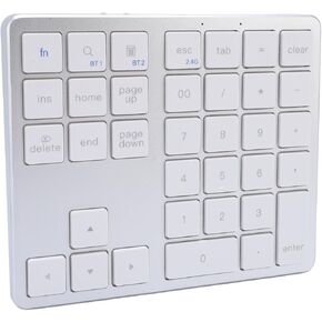 lyrlody Wireless Numeric Keypad 35 Keys Rechargeable Dual Mode (Grey Black) in Kuwait
