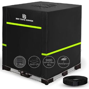 275 Gallon IBC Tote Cover, 500D Waterproof Thermal Cover, Zipper, Black in Kuwait