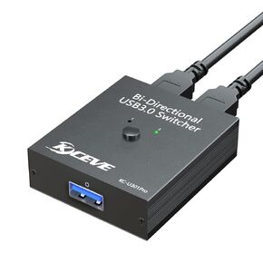 USB 3.0 Switch, Bi-Directional USB Switch 2 in 1 Out / 1 in 2 Out, USB3.0 Switcher Selector for 2 Computers Share Keyboard Mouse Scanner Printer,USB Cable not Included in Kuwait