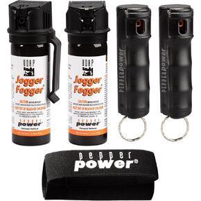 UDAP Pepper Power Jogger Fogger OC Compact Self Defense Pepper Spray with Holster, Clip and Mini Keychain, Travel Size for Runners, PSD, 5 Piece Pack in Kuwait