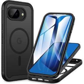 CENHUFO Magnetic Privacy for Google Pixel 10A Case, Full Body Phone Case with Built-in 9H Tempered Glass Privacy Screen Protector and Camera Protector, Shockproof Protective Anti Spy Cover - Black in Kuwait